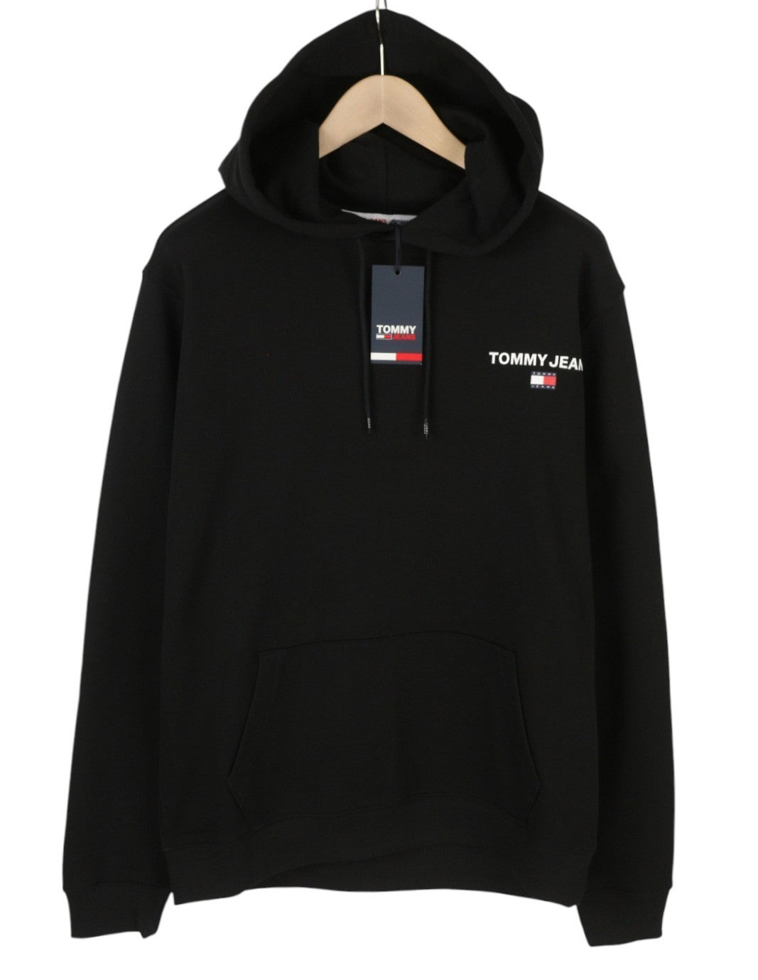 Tommy Jeans Req Entry Graphi Men Hoodie XL Black Kangaroo Pocket Pull On