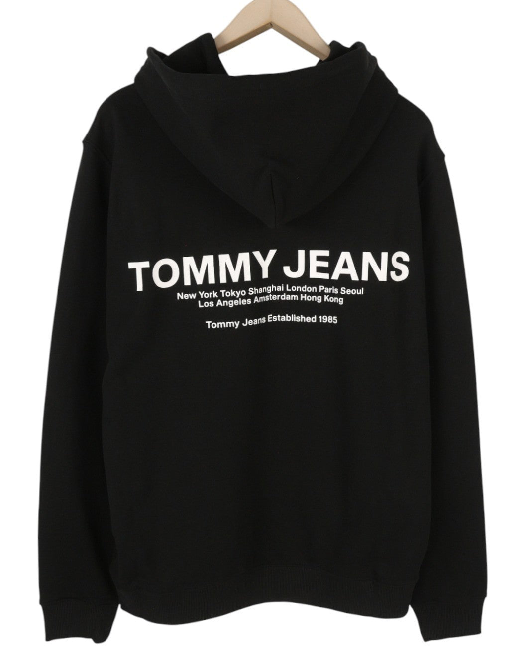 Tommy Jeans Req Entry Graphi Men Hoodie 2XL Black Kangaroo Pocket Pull On