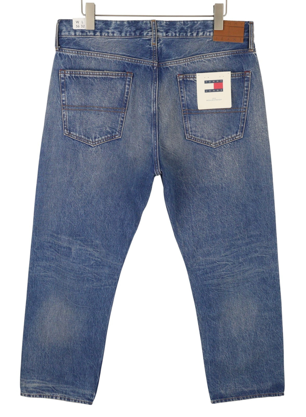 Tommy Jeans Otis Men Jeans W36/L32 Blue Faded Distress Regular Straight Fit