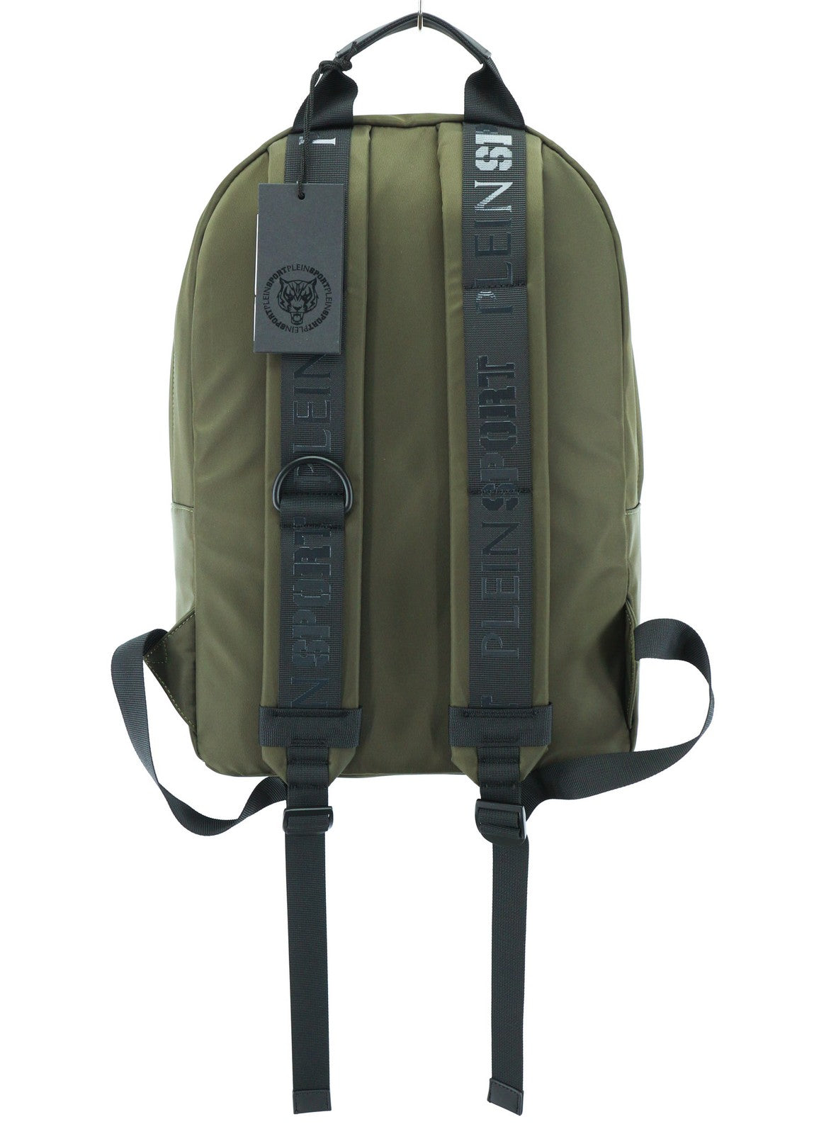 PLEIN SPORT Equipment Men Bag OS Backpack Adjustable Two Handles Lined Green Zip