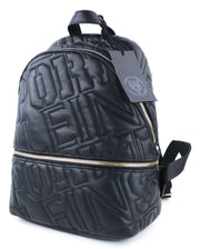 PLEIN SPORT Tess Women Bag OS Zip Two Handles Black Lined Pocket Backpack