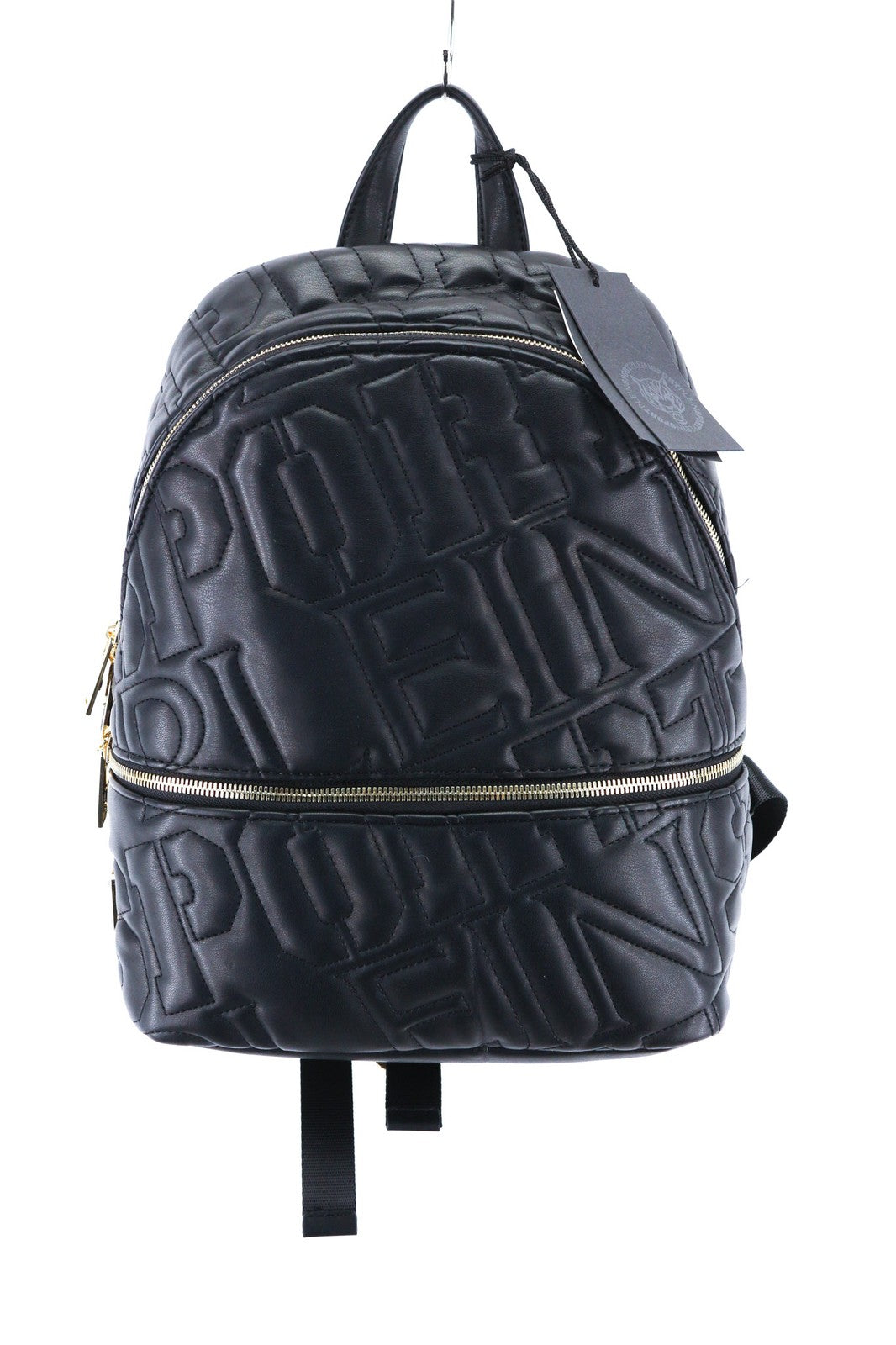 PLEIN SPORT Tess Women Bag OS Zip Two Handles Black Lined Pocket Backpack