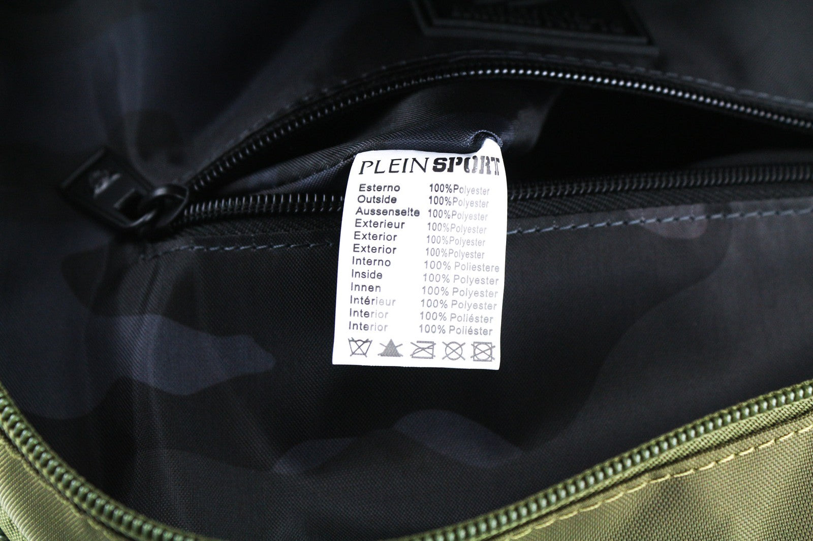 PLEIN SPORT Philadelphia Men Bag OS Big Green Zips Pockets Lined Backpack