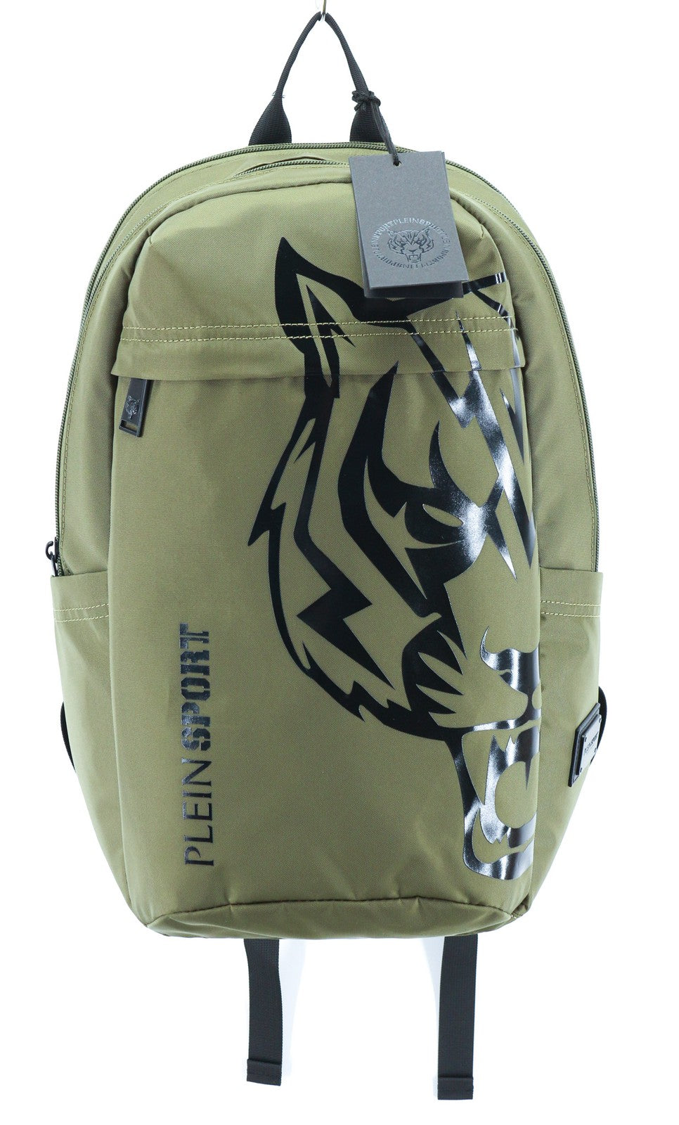 PLEIN SPORT Philadelphia Men Bag OS Big Green Zips Pockets Lined Backpack