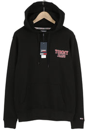 Tommy Jeans Reg Entry Graphi Men Hoodie L Black Kangaroo Pocket Pull On