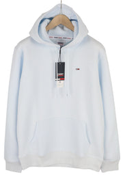 Tommy Jeans Men Hoodie L Light Blue Kangaroo Pocket Hooded Logo Pull On