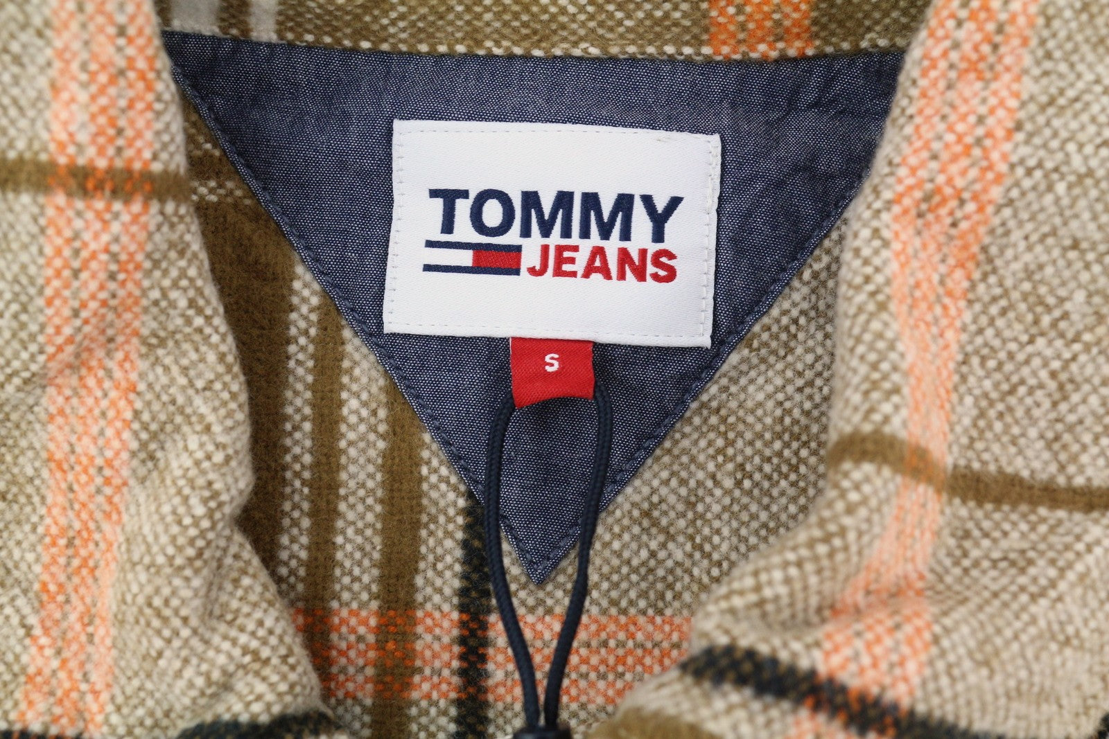 Tommy Jeans Brushed Check Men Shirt S Overshirt Flannel Thick Button-Up Brown