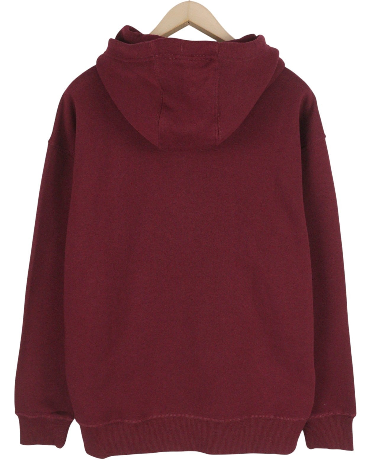 Tommy Jeans Req Linear Men Sweatshirt L Burgundy Kangaroo Pocket Pull On