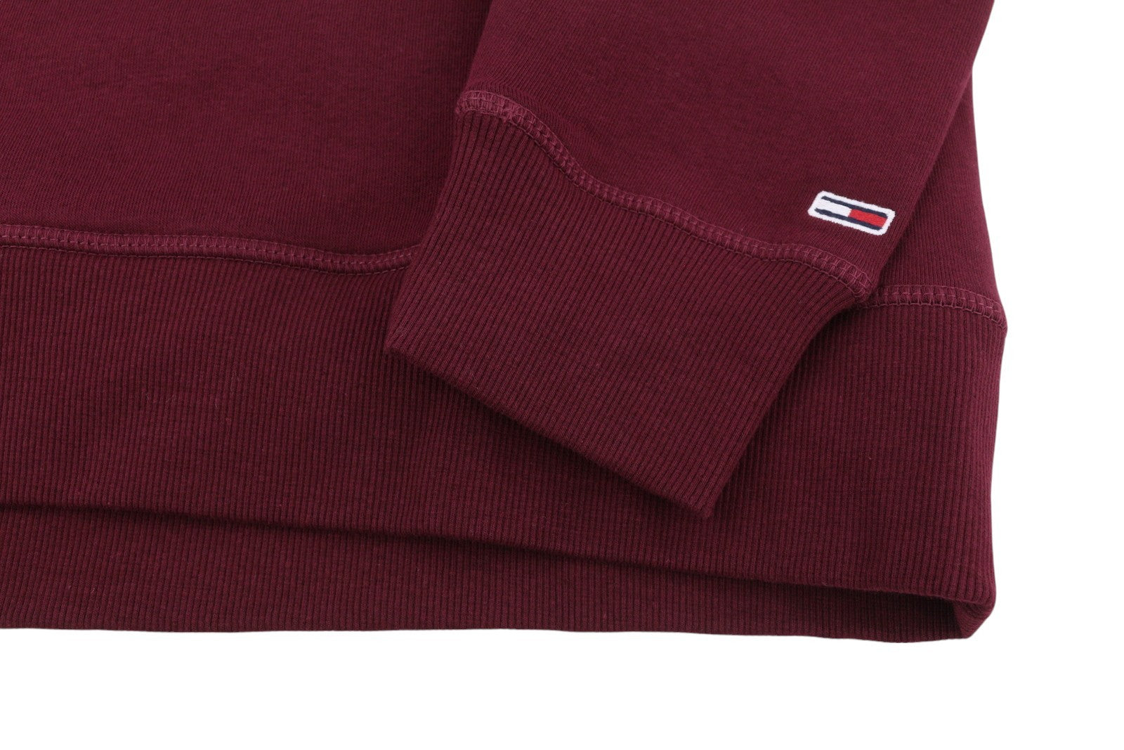 Tommy Jeans Req Linear Men Sweatshirt L Burgundy Kangaroo Pocket Pull On