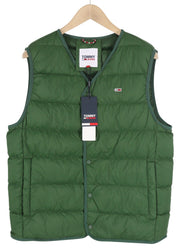 Tommy Jeans Tjm Light Down Men Waistcoat M Green Duck Down Filled RRP149
