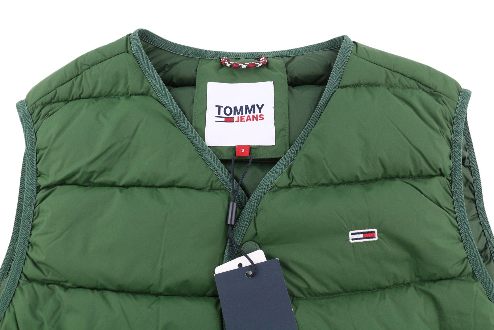 Tommy Jeans Tjm Light Down Men Waistcoat S Green Duck Down Filled RRP149