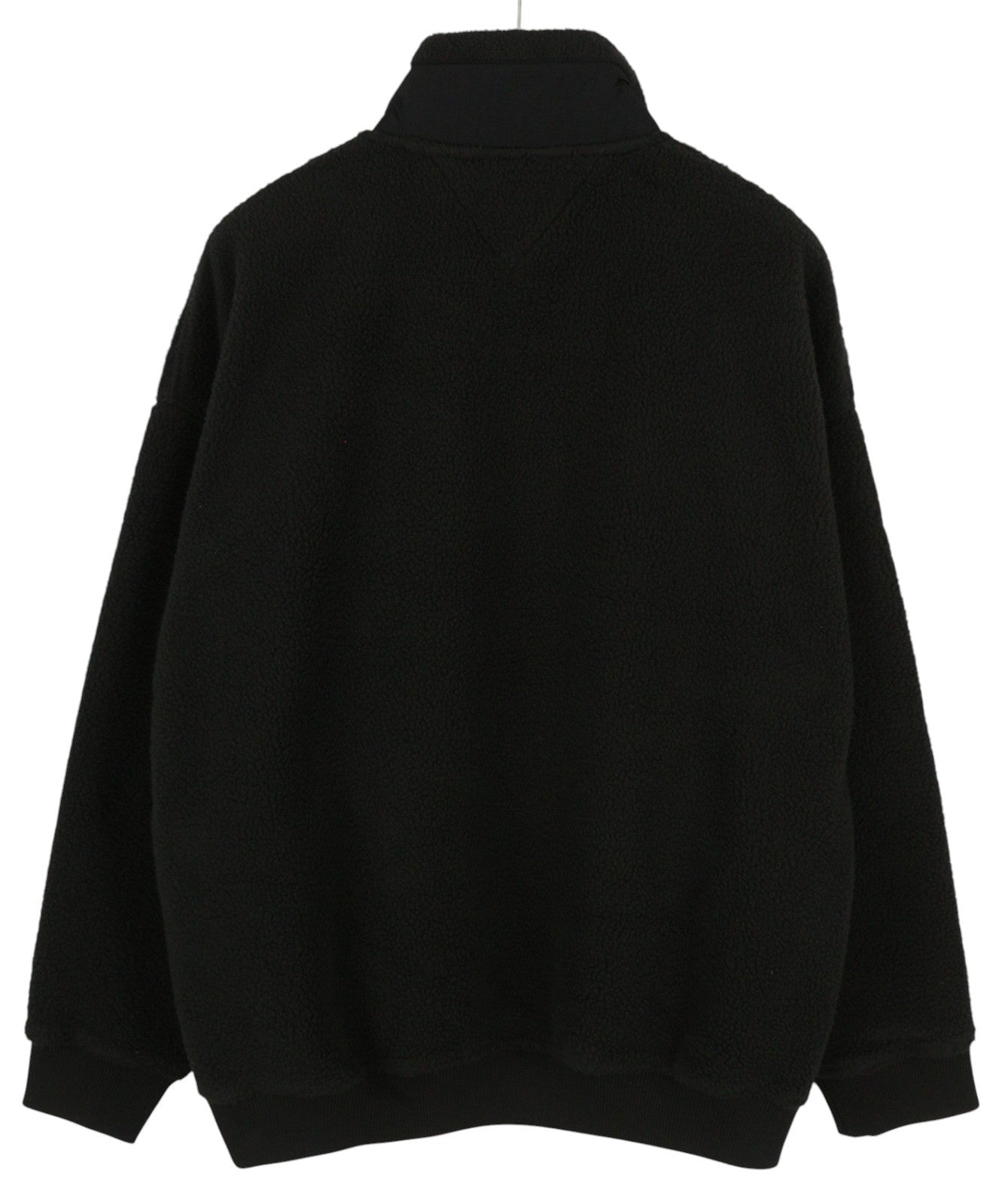 Tommy Jeans Tjm Polar Zip Men Sweatshirt L Black Fluffy Fleece Oversized Zip