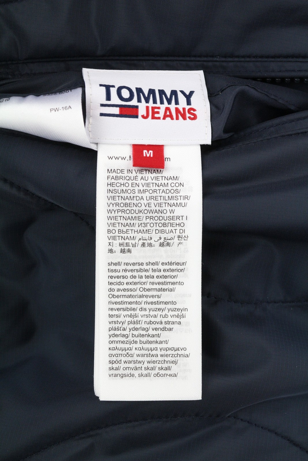 Tommy Jeans Reversible Quilted Men Jacket M Blue Quilted Hooded Logo RRP239