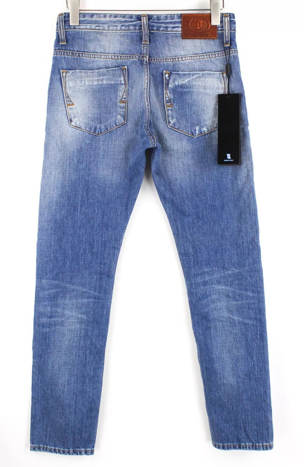 TAKESHY KUROSAWA Men Jeans W30 Cotton Button-Fly Slim Distressed Aged Look