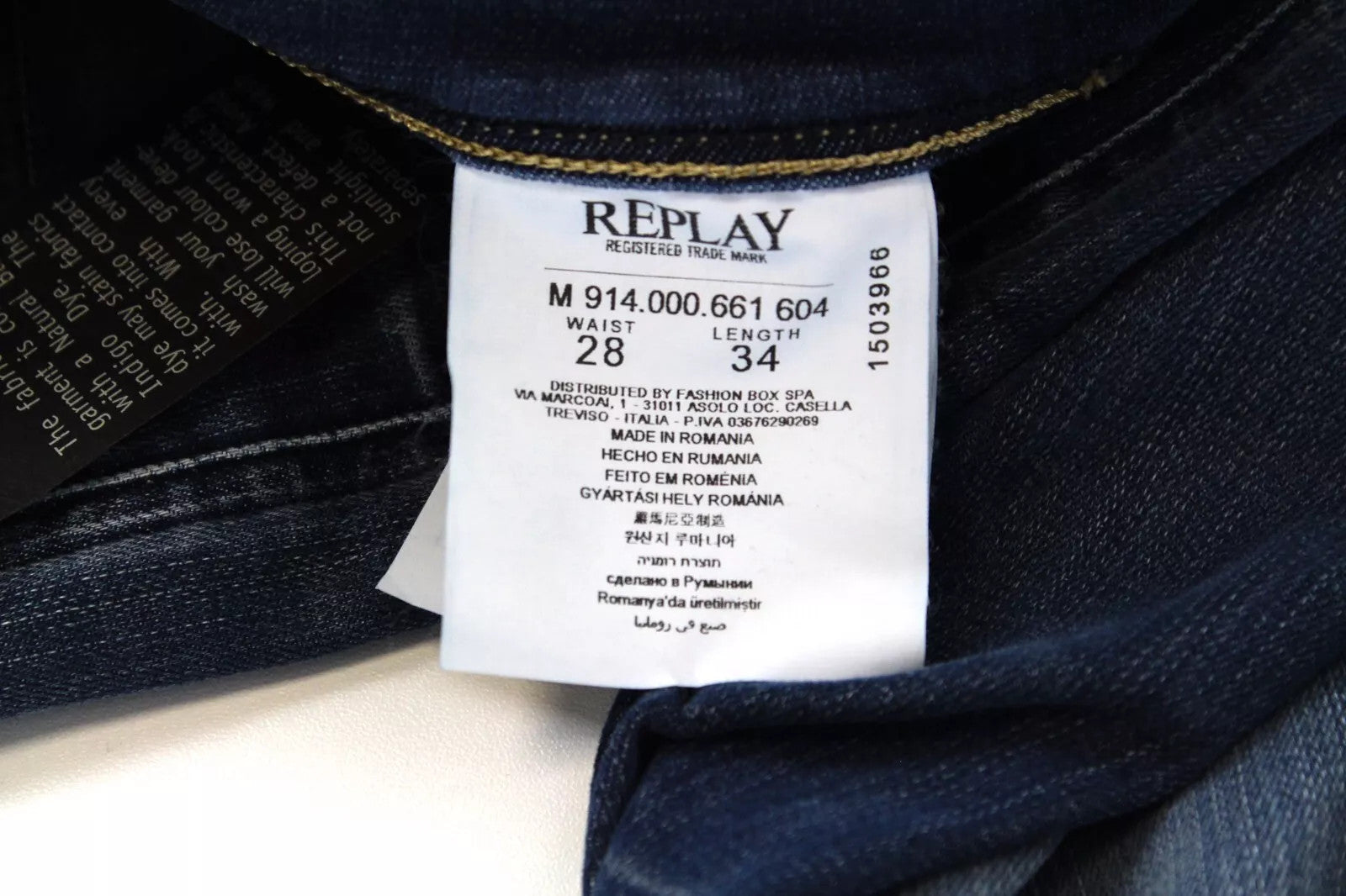 REPLAY Anbass Hyperflex Men Jeans W28/L34 Blue Slim Zip-Fly Faded Out Stretch