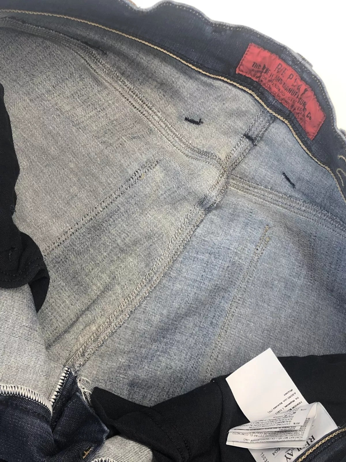 REPLAY Anbass Hyperflex Men Jeans W28/L34 Blue Slim Zip-Fly Faded Out Stretch