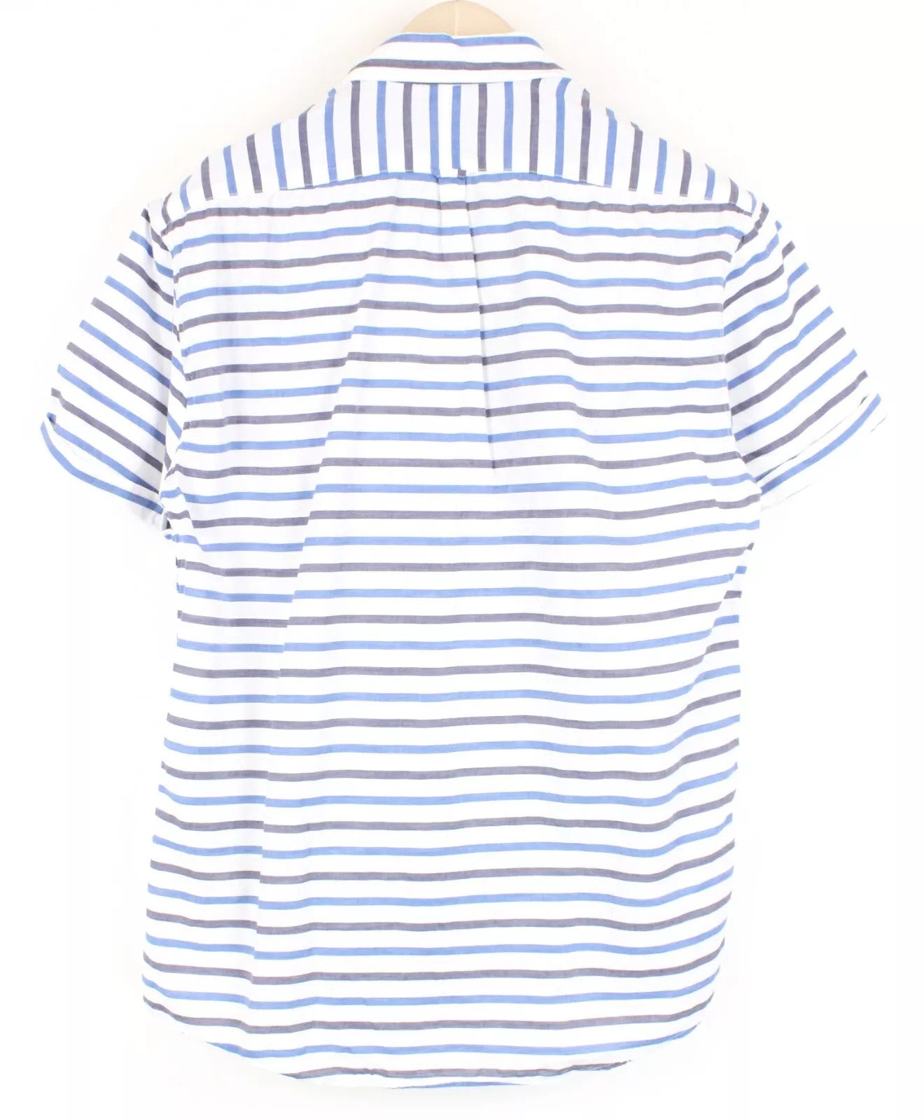 SCOTCH & SODA Men Shirt M Short Sleeve Striped Patched Pocket Collared Canvas