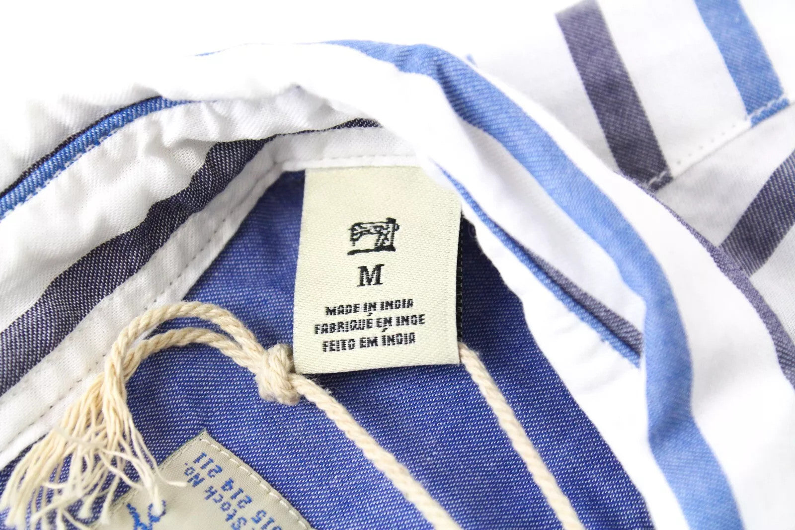 SCOTCH & SODA Men Shirt M Short Sleeve Striped Patched Pocket Collared Canvas