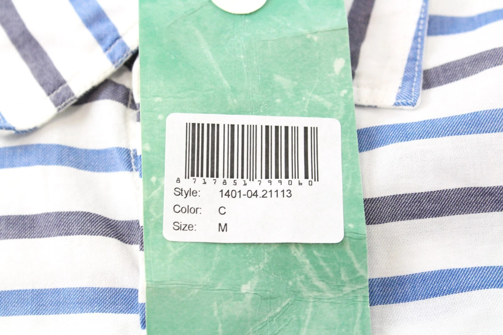 SCOTCH & SODA Men Shirt M Short Sleeve Striped Patched Pocket Collared Canvas