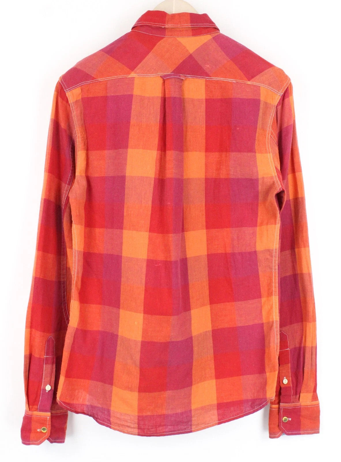 SCOTCH & SODA Men Shirt S Linen Cotton Blend Checked Welt Pocket Bright Colors
