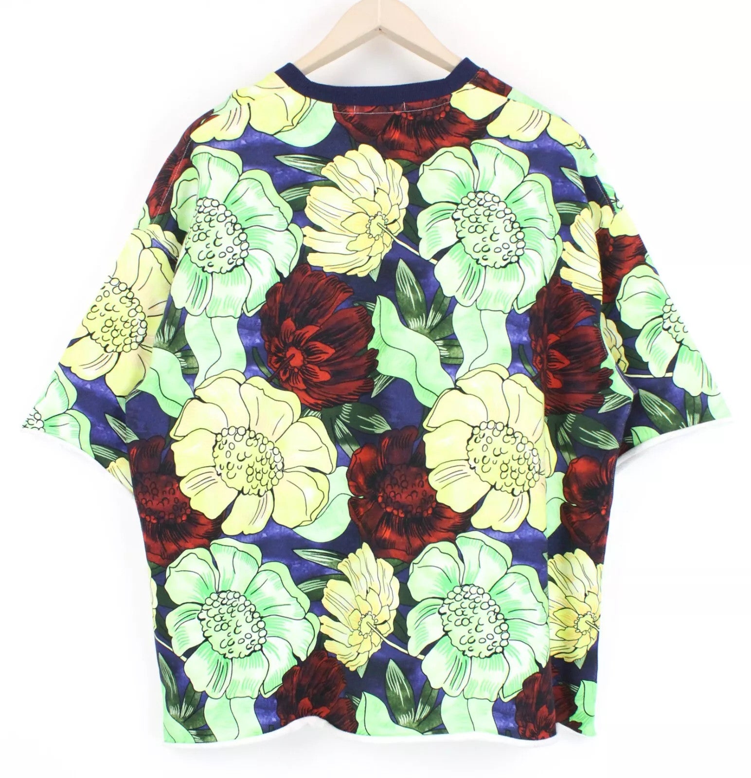 SCOTCH & SODA Men Sweatshirt 3XL Short Sleeve Floral Oversize Organic Cotton