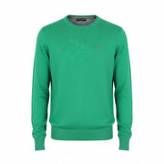 SCOTCH & SODA Men Jumper L Tight-Knit Sweater Green Wool Blend Embroidered