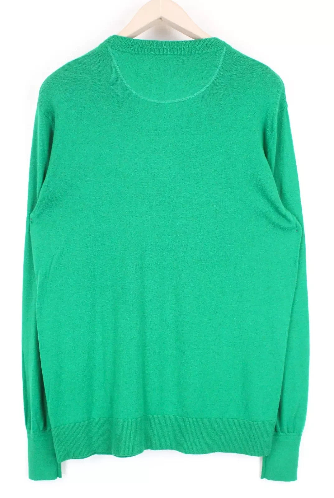 SCOTCH & SODA Men Jumper L Tight-Knit Sweater Green Wool Blend Embroidered
