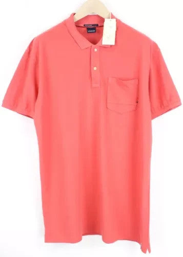 SCOTCH & SODA Men T-Shirt 2XL Pink Pocketed Short Sleeved Polo Cotton Collared