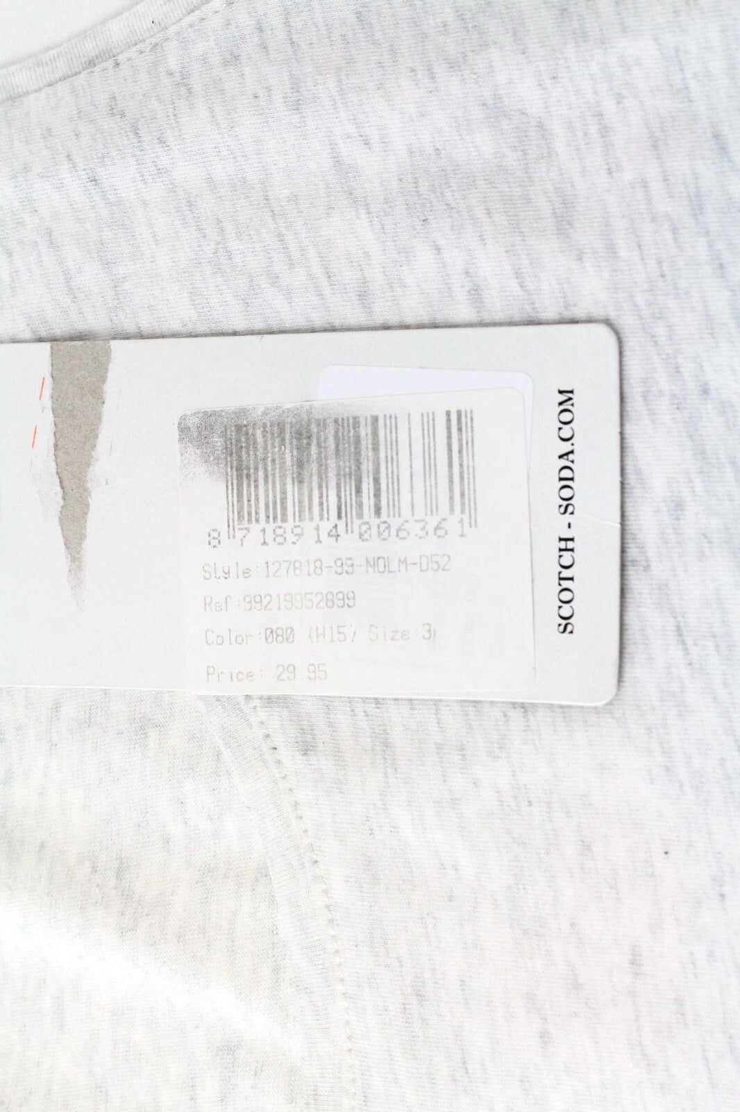 MAISON SCOTCH Women Top L Crew Neck Cotton Sleeveless Melange Grey Lightweight