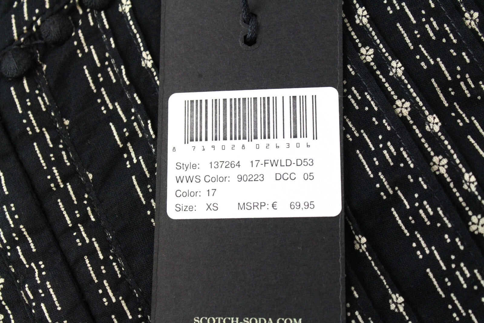 MAISON SCOTCH Women Top XS Floral Print Cropped Tasselled Hook & Loop Closure