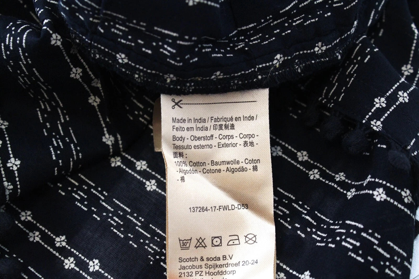 MAISON SCOTCH Women Top XS Floral Print Cropped Tasselled Hook & Loop Closure