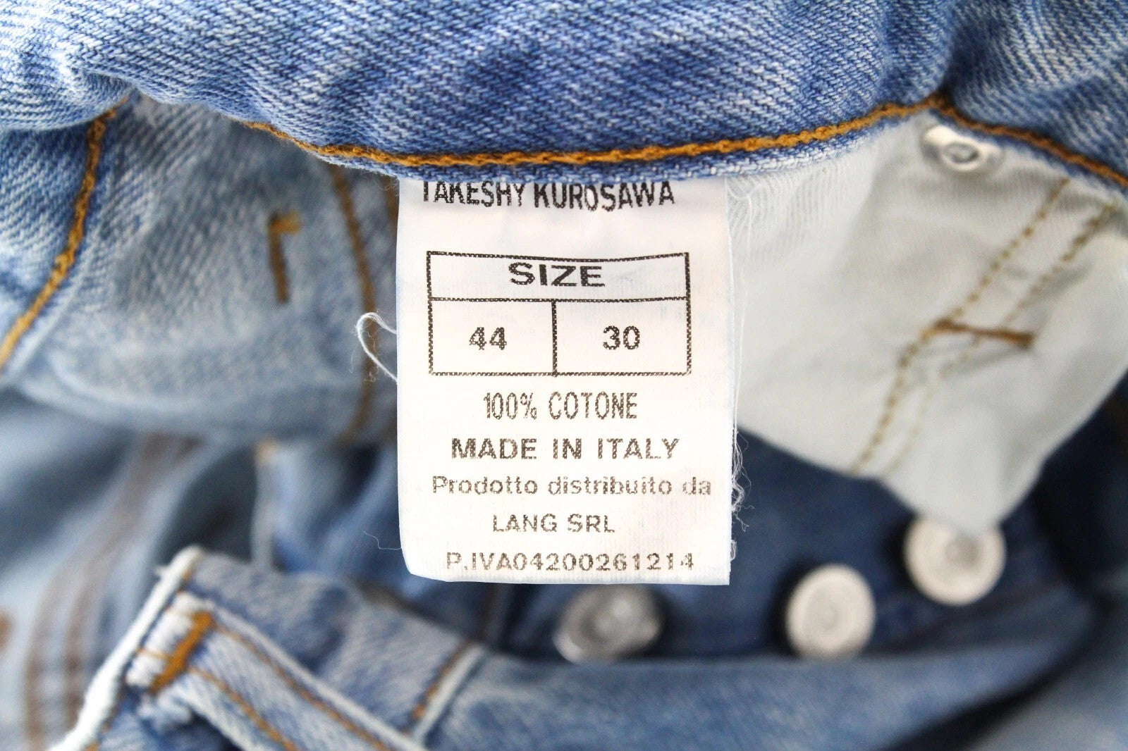 TAKESHY KUROSAWA Men Jeans W30 Stained Distressed Washed Out Slim Button-Fly