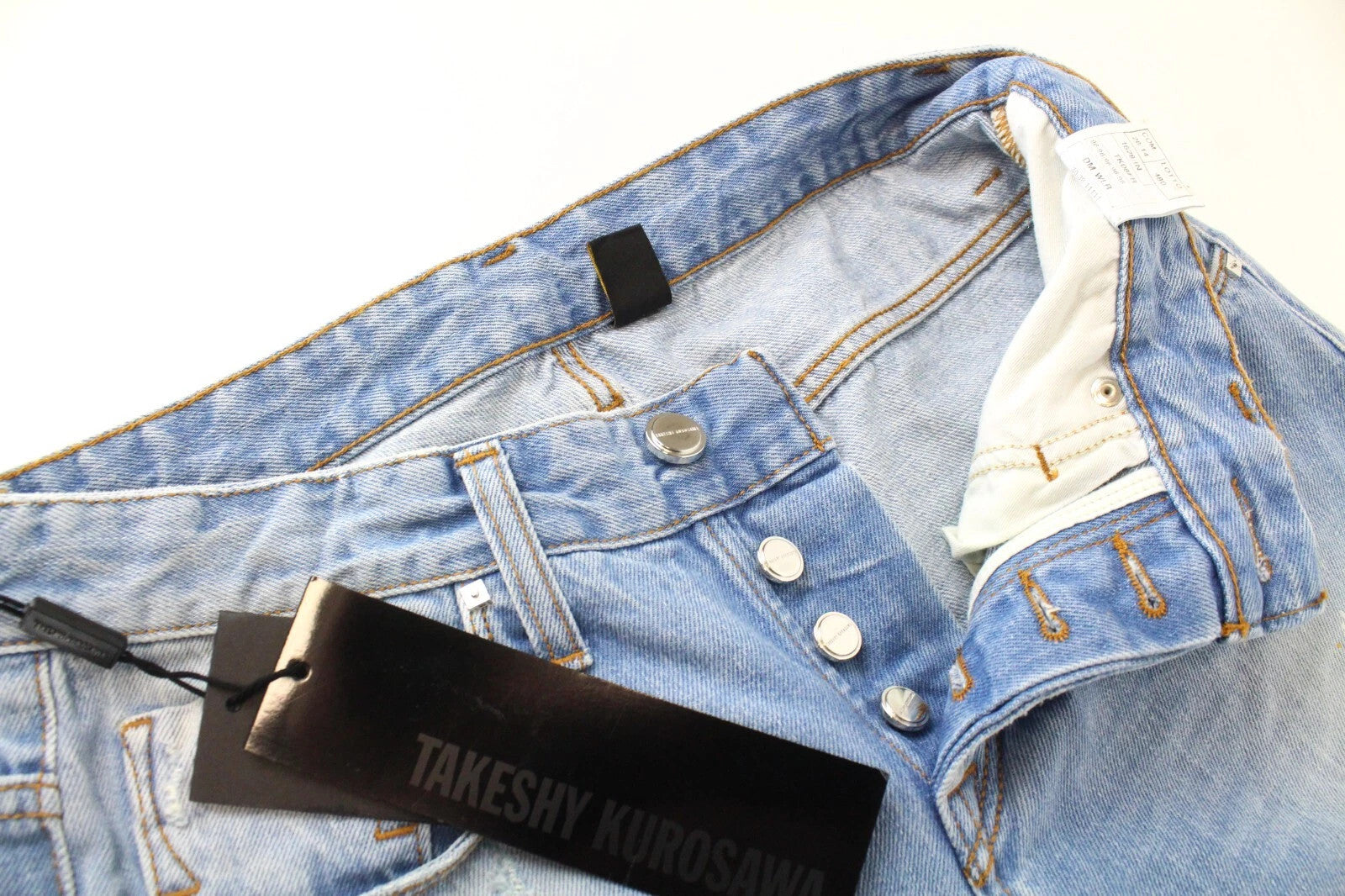 TAKESHY KUROSAWA Men Jeans W30 Slim Fit Blue Denim Painted Stained Distressed