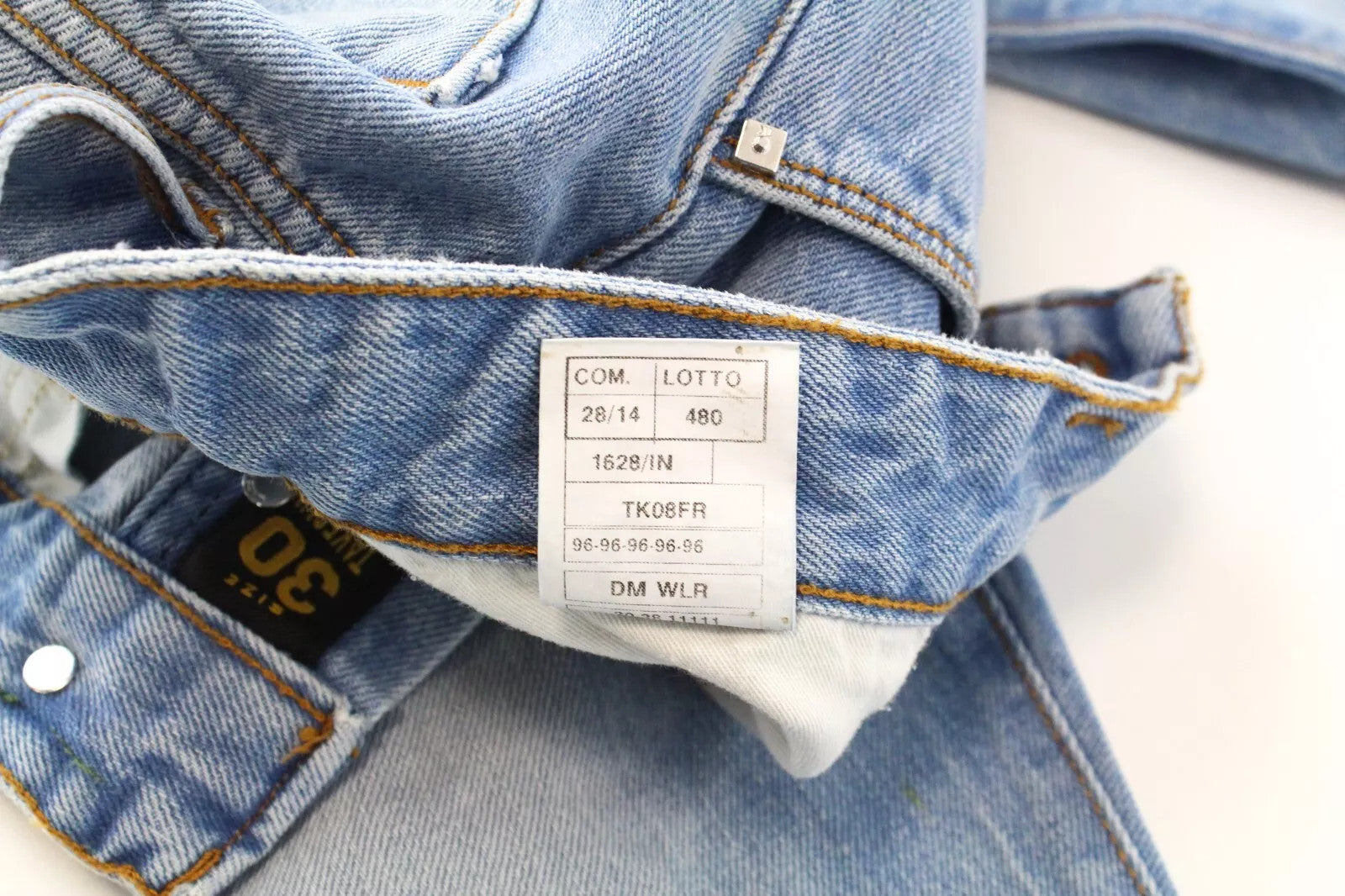 TAKESHY KUROSAWA Men Jeans W30 Slim Fit Blue Denim Painted Stained Distressed