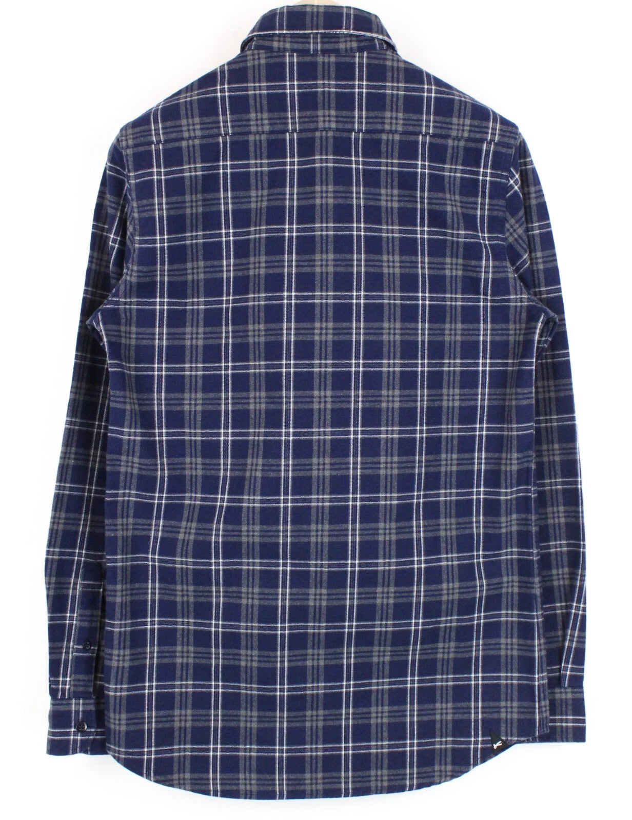 DENHAM Men Shirt S Pocket Button-Up Woven Grey Blue Marl Spread Collared Casual