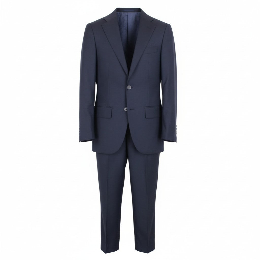 SUITSUPPLY Lazio Men Suit UK32R Slim Dark Blue Pure Wool 2 Piece Lined Classic