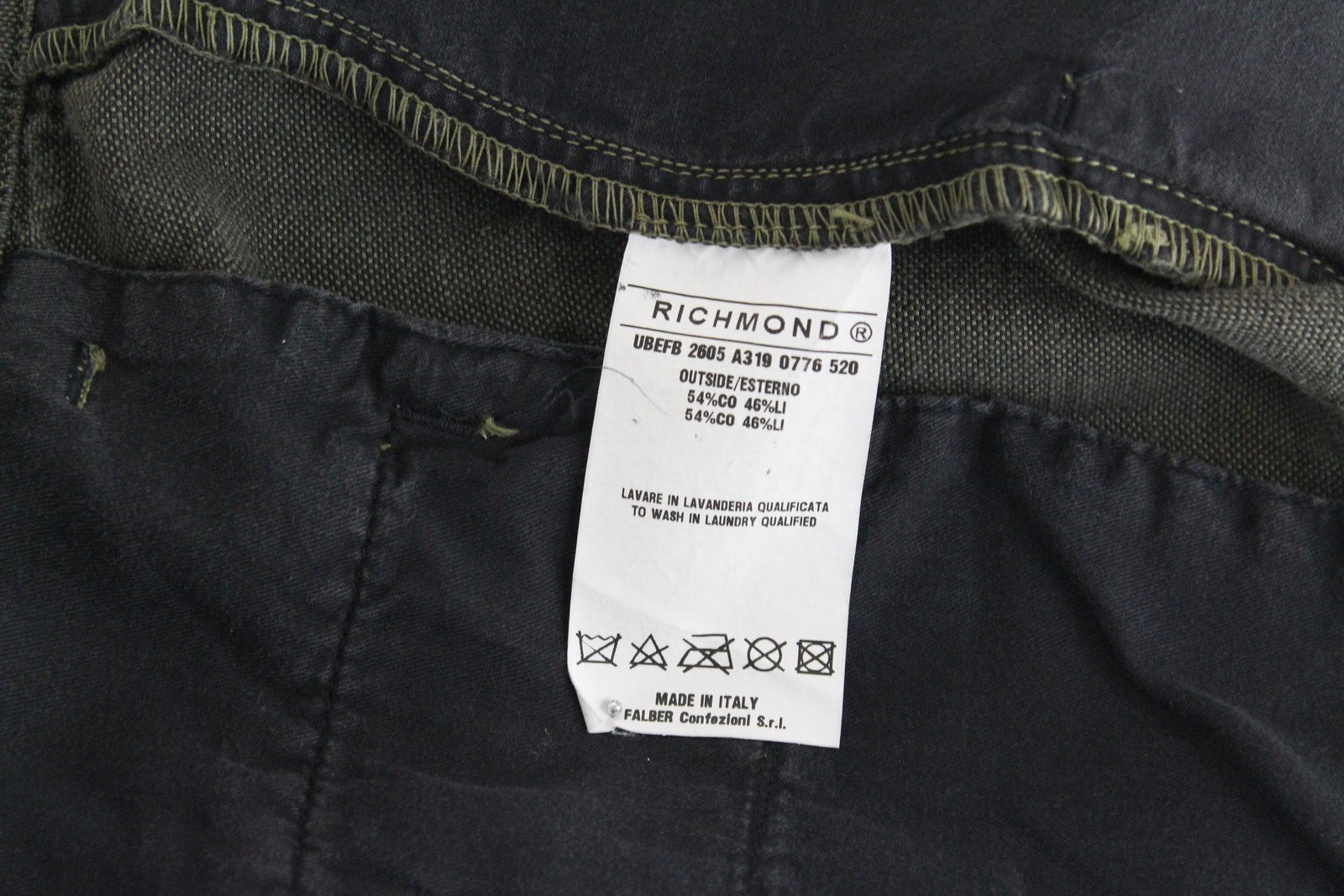 RICHMOND  Men Shorts 48 W32 Green Cotton Linen Summer Flat Front Slit