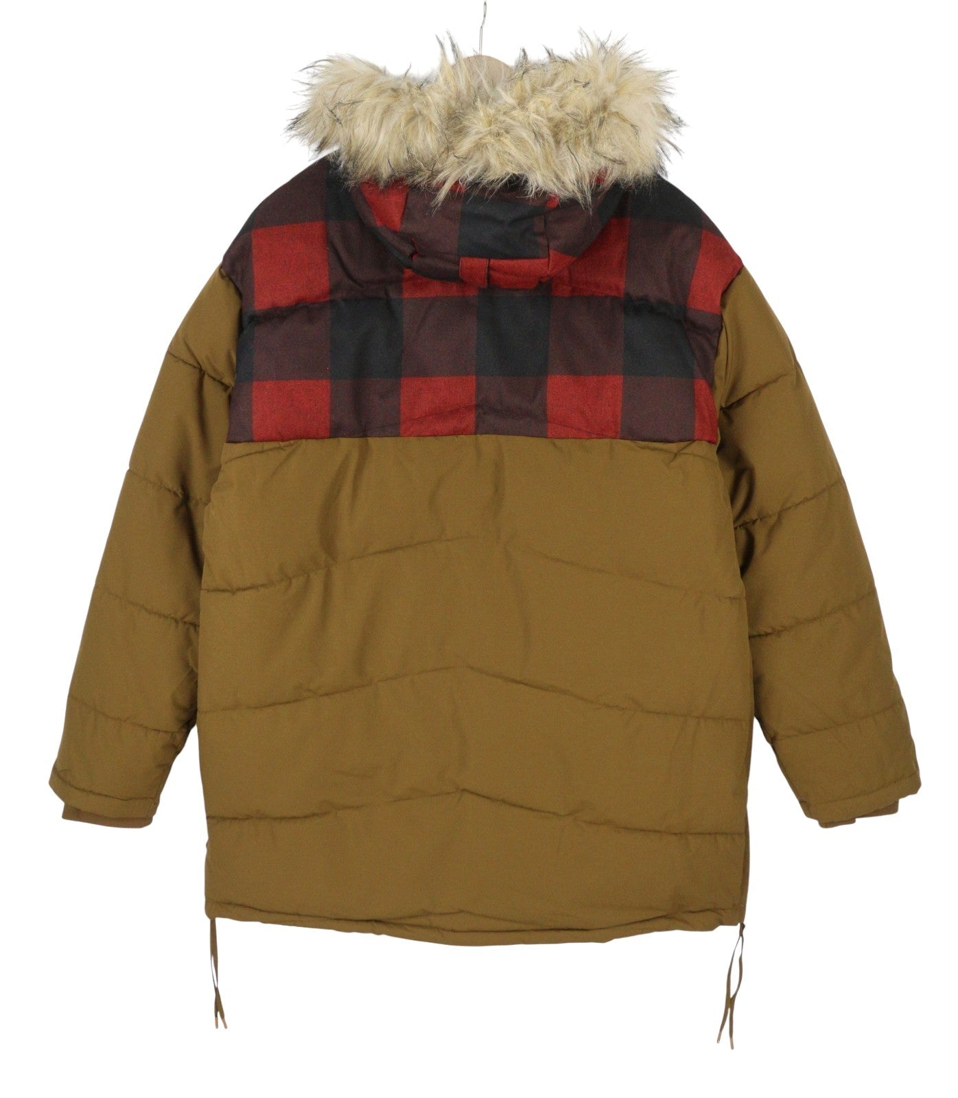 ICEPEAK Alabaster Men Jacket EU48 Brown Plaid Hooded Quilted Anorak