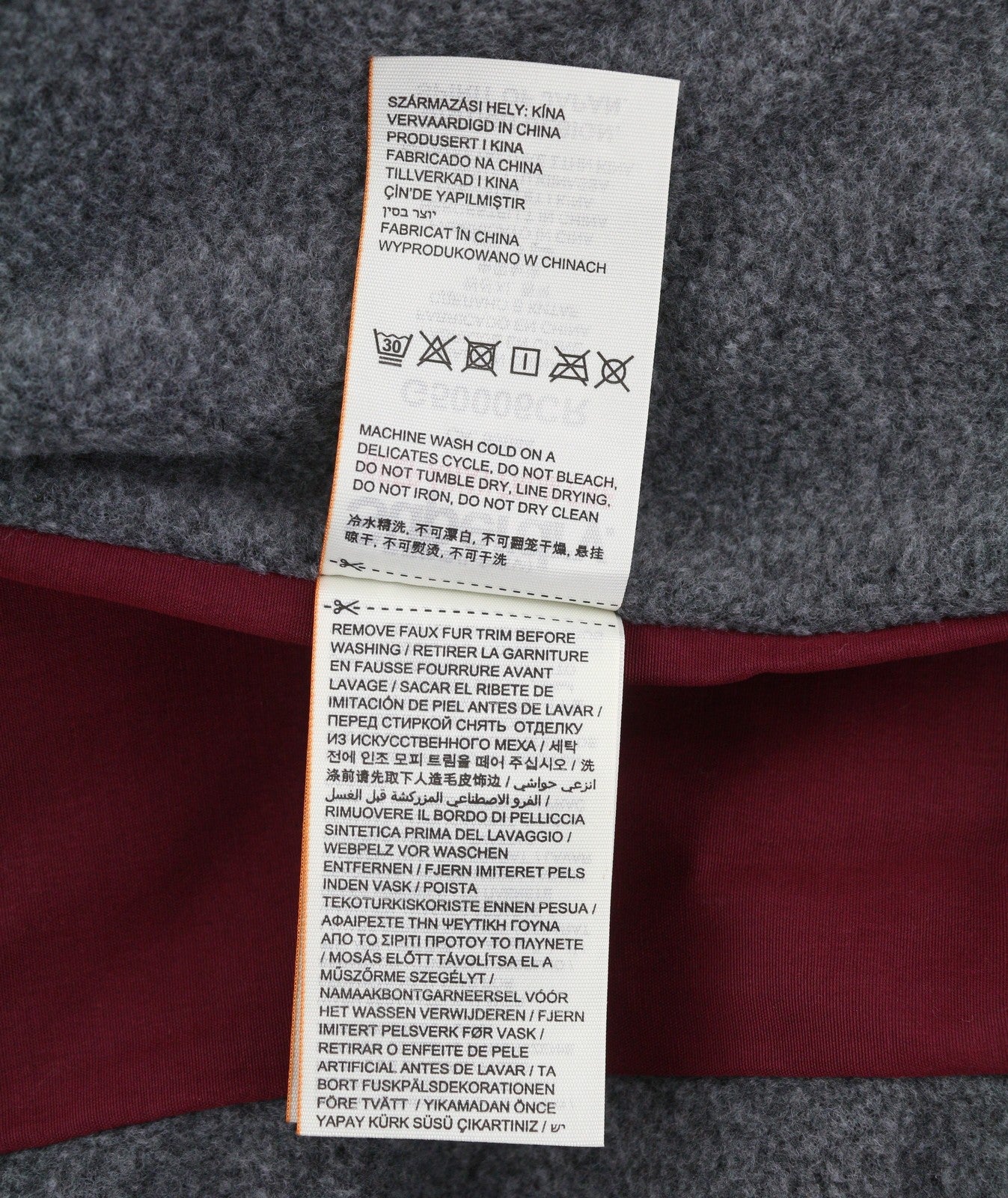 SUPERDRY Microfibre Tall Toggle Parka Women Jacket EU40 Burgundy Quilted Hood