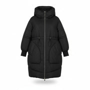 CREAM Soile Women Jacket M Black Quilted Padded Oversize Waist Draw RRP169
