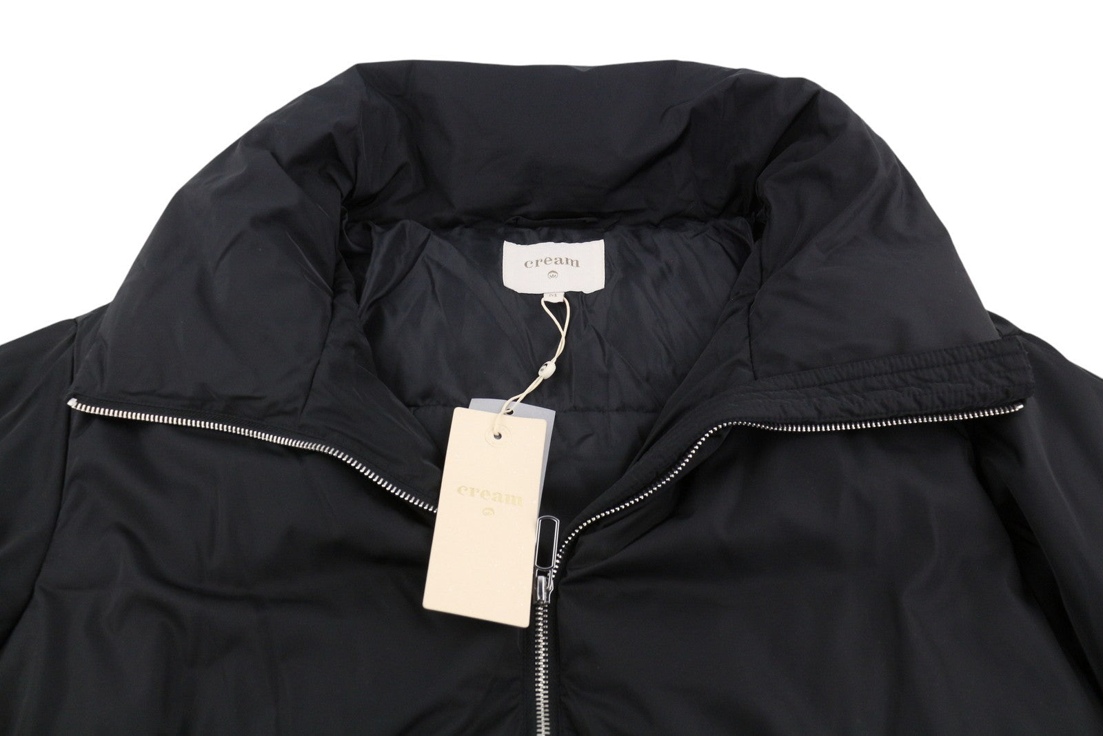 CREAM Soile Women Jacket M Black Quilted Padded Oversize Waist Draw RRP169