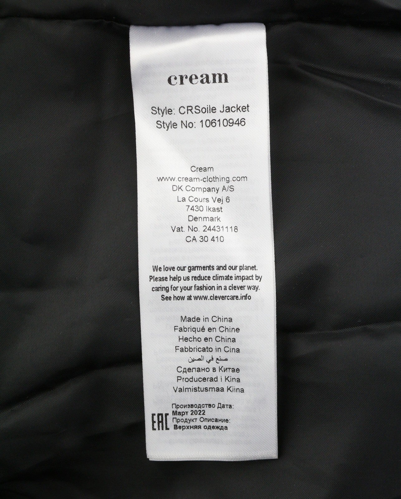 CREAM Soile Women Jacket M Black Quilted Padded Oversize Waist Draw RRP169