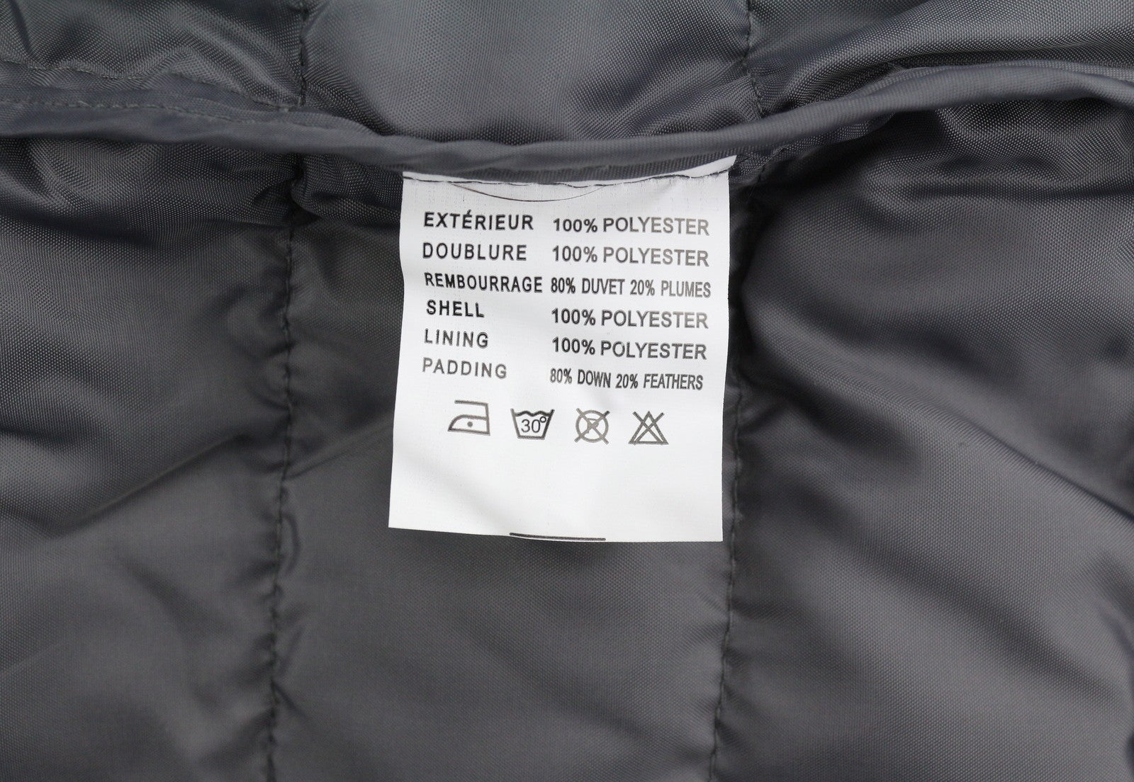 TED LAPIDUS Men Jacket S Grey Quilted Down High Neck Zip Puffer