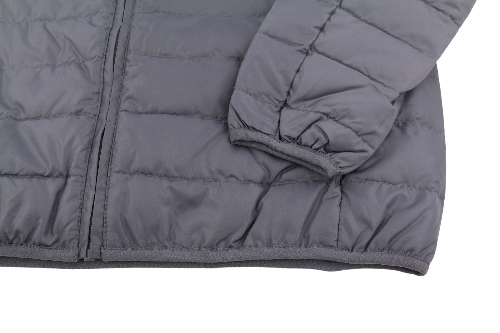TED LAPIDUS Men Jacket S Grey Quilted Down High Neck Zip Puffer