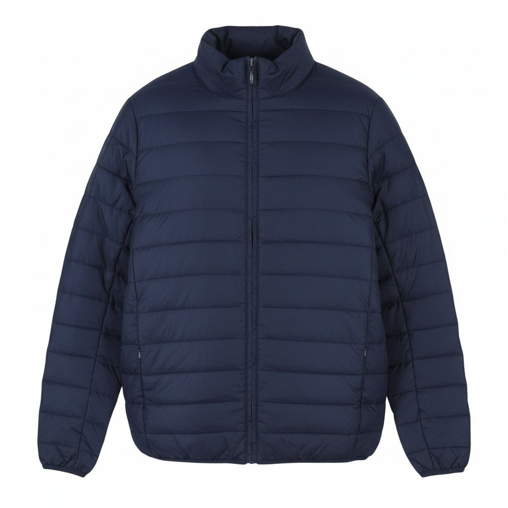 Blaue Polyesterjacke