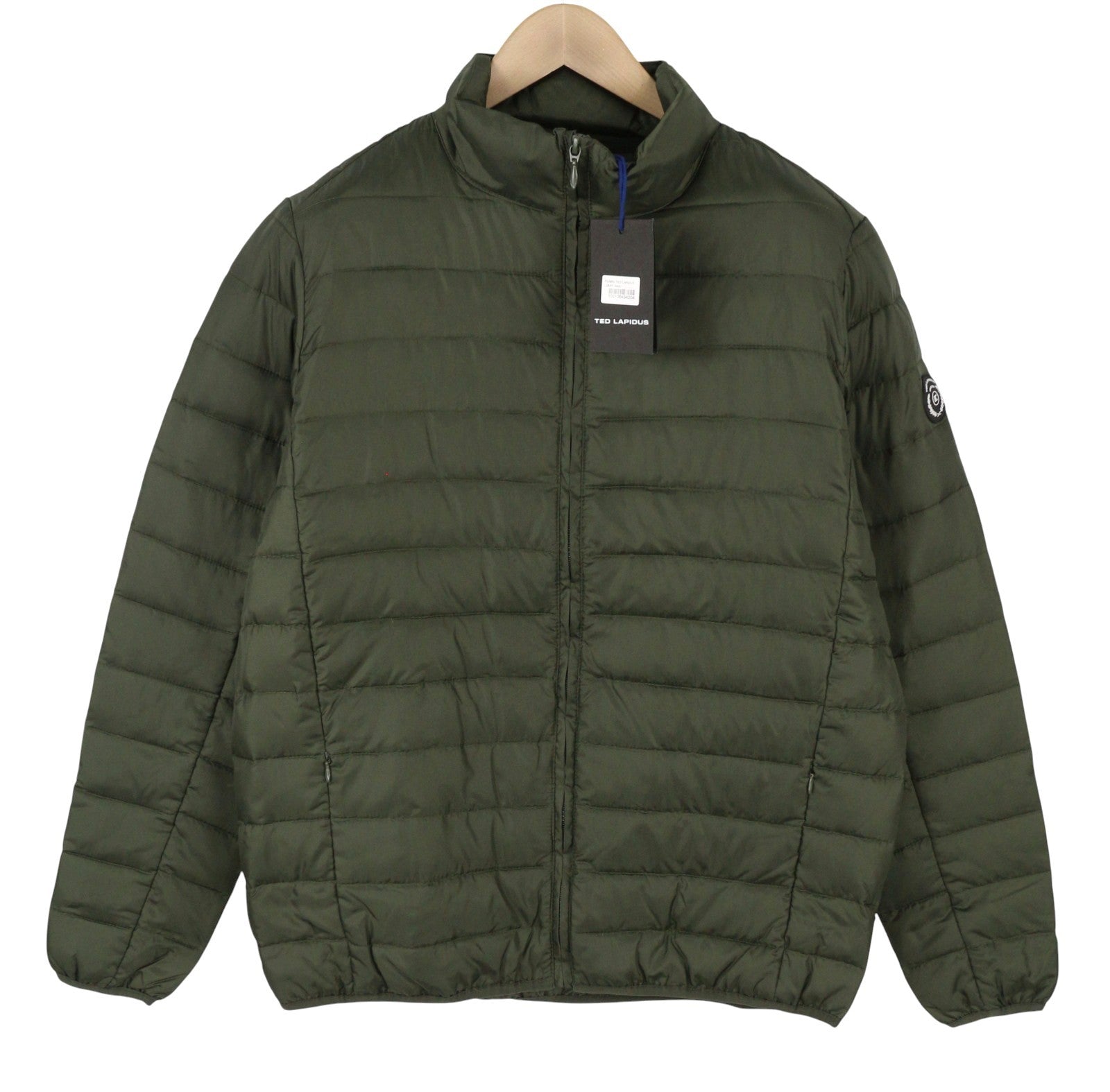 TED LAPIDUS Men Jacket L Green Quilted Down High Neck Zip Puffer