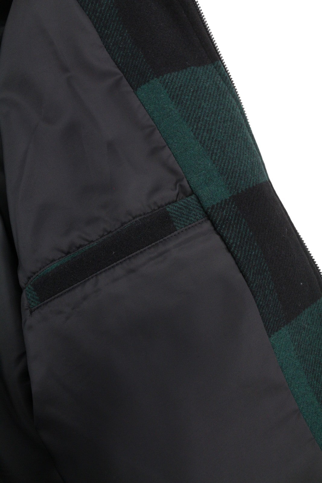 ONLY & SONS Ron Check Men Jacket XL Green Wool Blend Sherpa Neck Removable