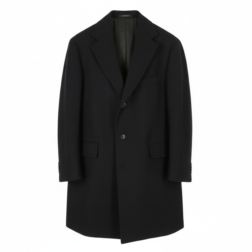 SUITSUPPLY Vicenza Men Coat UK46S Dark Blue Wool Cashmere Button-Up Notch