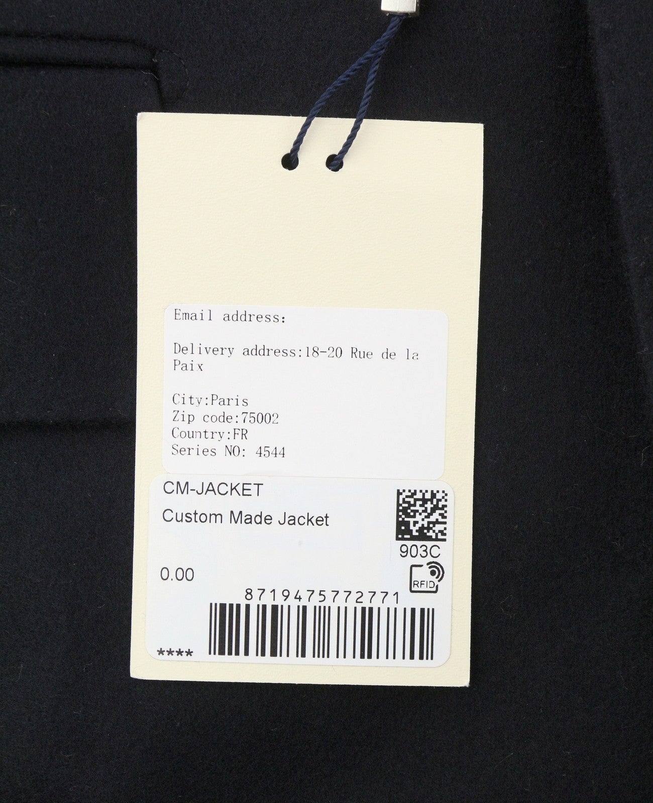 SUITSUPPLY Vicenza Men Coat UK46S Dark Blue Wool Cashmere Button-Up Notch