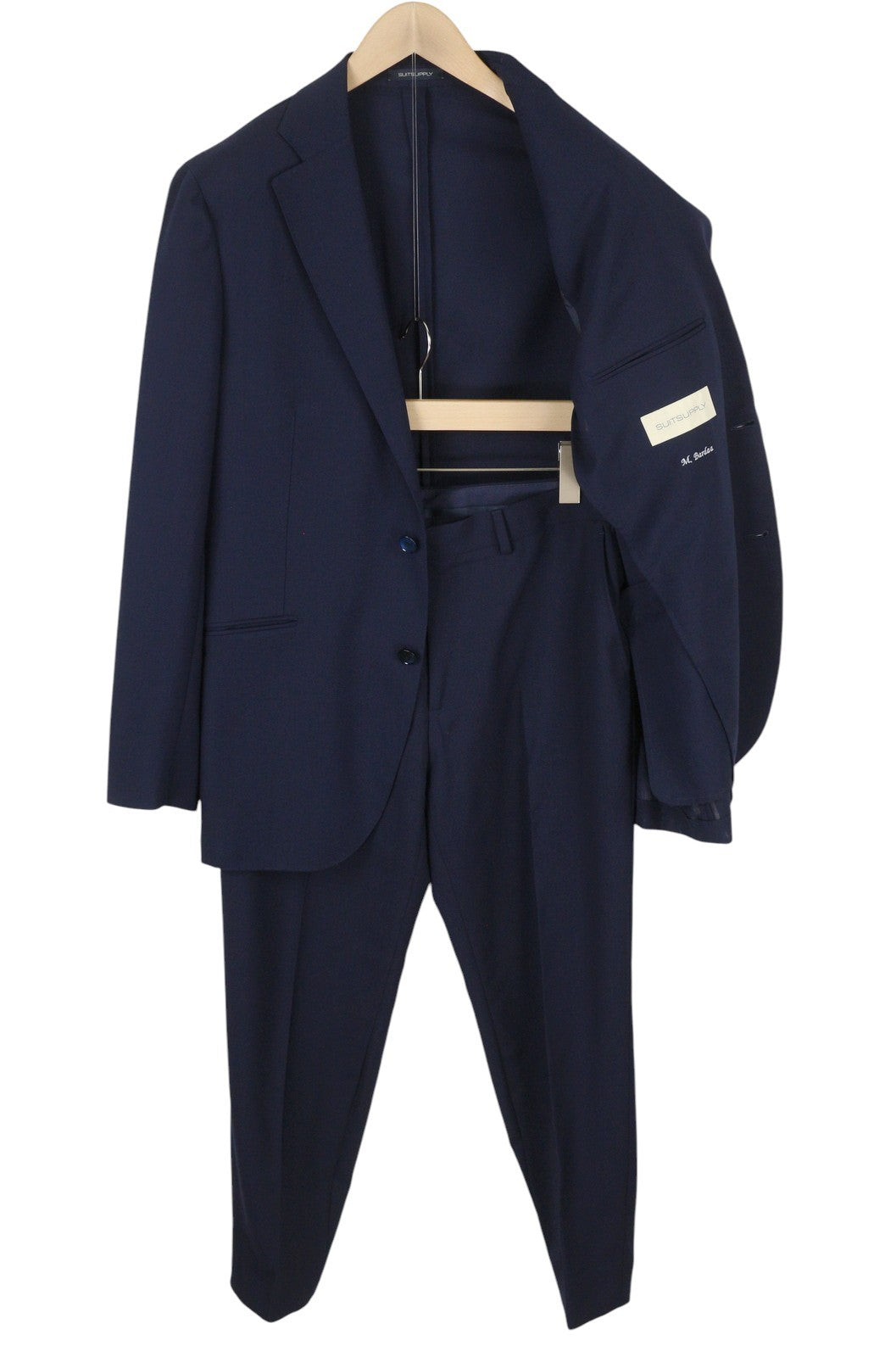 SUITSUPPLY La Spalla Soho Men Suit UK44R / W36 Blue Wool 2Pc Notch Lapel